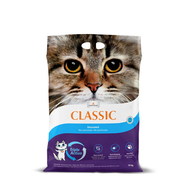 Litière agglomérante premium non-parfumé / Unscented premium clumping cat litter in purple bag