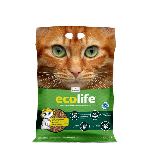 Litière agglomérante écologique / Earth-friendly clumping litter in green bag